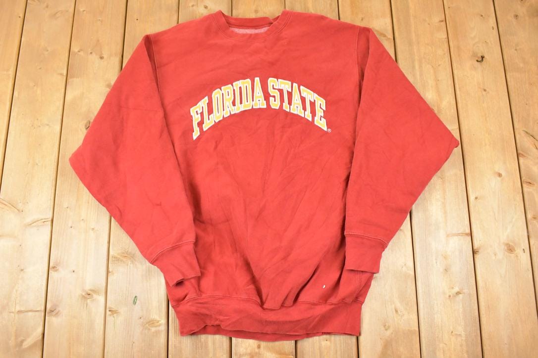Vintage 1990s Florida State University Embroidered Steve & Barry's Crewneck Sweater Mens L