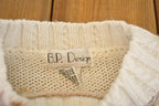 Vintage 1990s BP Design Floral Chunky Knit Crewneck Sweater Womens M /