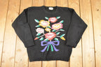 Vintage 1990s Hasting And Smith Floral Loose Knit Sweater Women's M