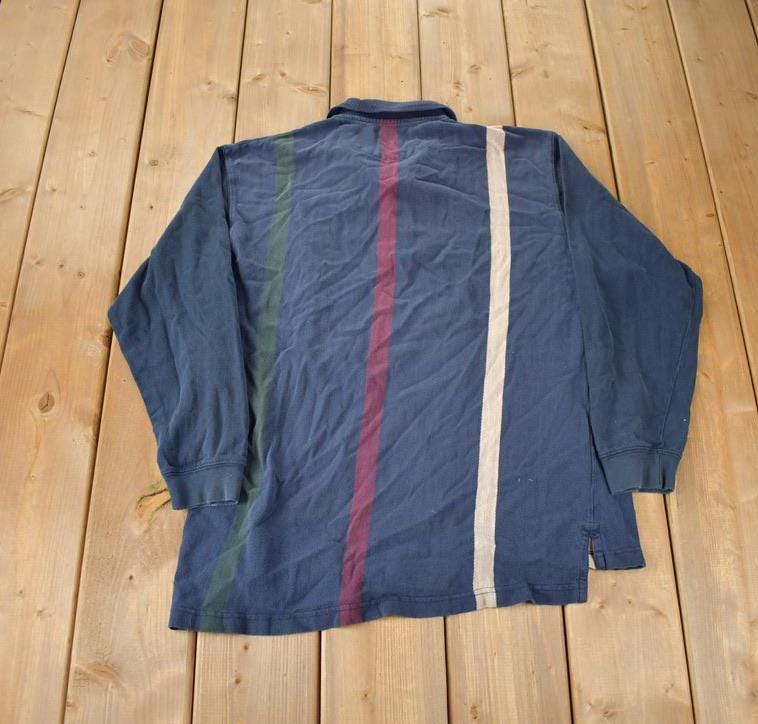 Vintage 1990s Chaps Ralph Lauren Striped Button Up Rugby Shirt