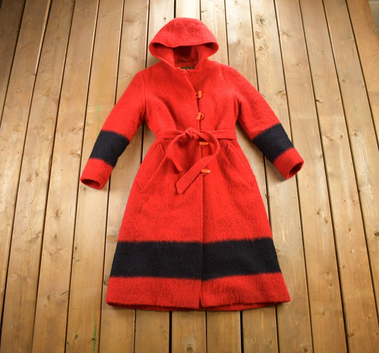 Vintage 1970s Northern Sun Red Wool Jacket / Wool Long Jacket / Vintage 70s Jacket / Outdoor / Winter / Cozy Trench Coat