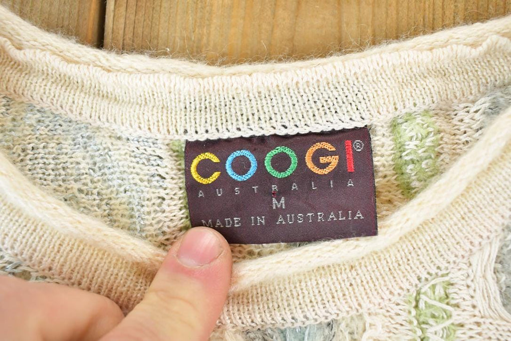 Vintage 1990s Coogi Made In Australia 3D knit 100% Cotton Abstract Pattern Crewneck Sweater