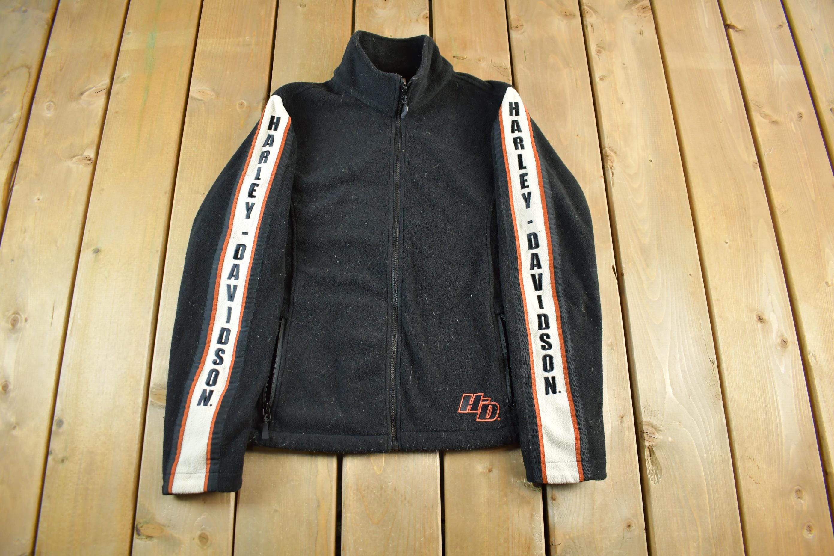Vintage 2000s Harley Davidson Embroidered Full Zip Fleece Sweater Women's Medium