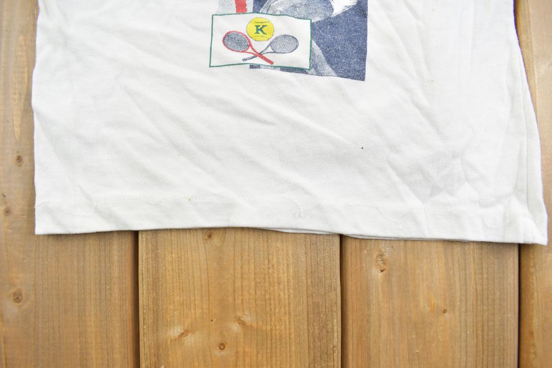 Vintage 1980s Kaickets Tennis Player Graphic T Shirt