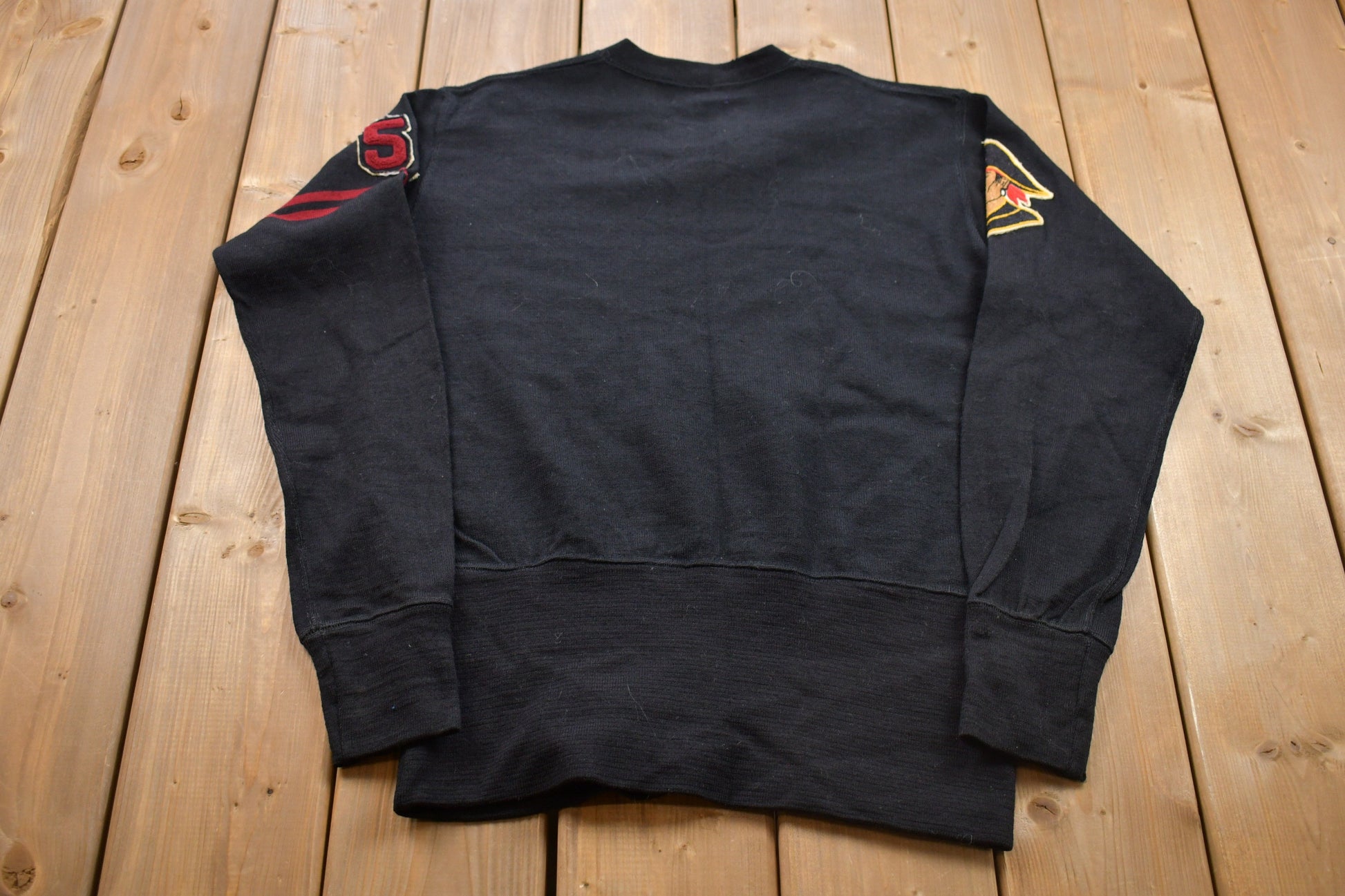 Vintage 1957 School Sweater Pirate Graphic Knitted V-neck Sweater