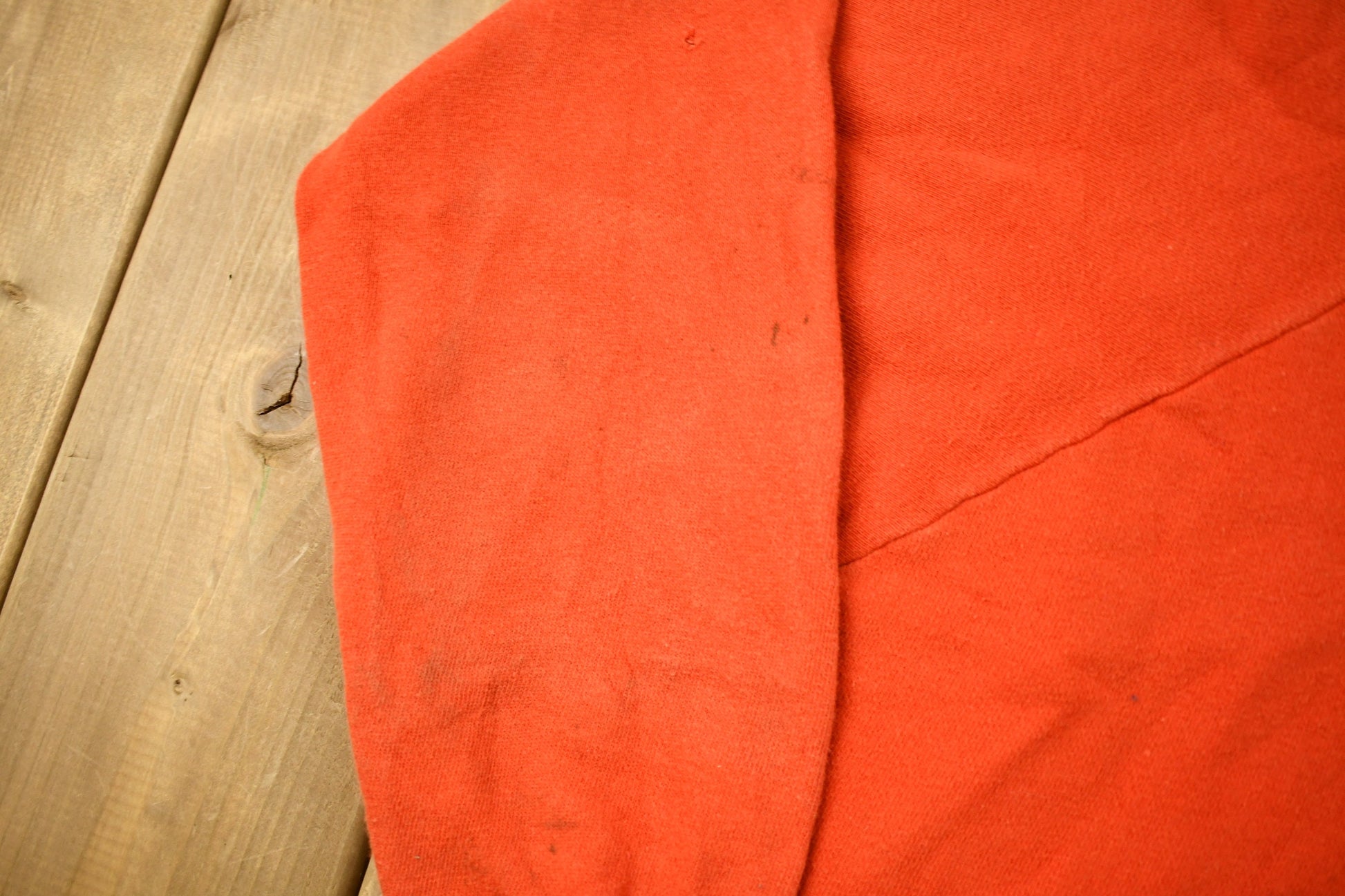 Vintage 1960s Blank Orange Raglan Mockneck Sweatshirt  60s Crewneck  Made In USA  Athleisure  True Vintage  Heath Knit  Distressed