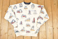 Vintage 1990s Art Unlimited AOP Lighthouses Crew Neck Sweatshirt Women's M