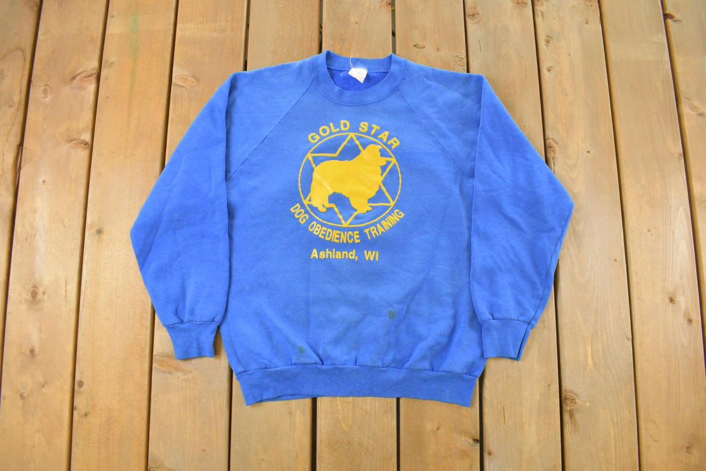 Vintage 1990s Dog Training Raglan Crewneck Sweatshirt  90s Dog Sweater  Made In USA