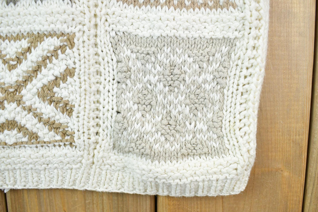 Vintage 1990s Hand Knitted Cie International Express Cable Knit Crewneck Sweater / 90s Crewneck / Made In Hong Kong / Preppy Hand Knit