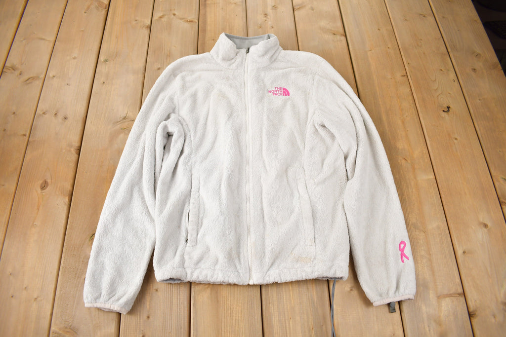 Vintage Y2K The North Face Women's White Breast Cancer Awareness Fleece