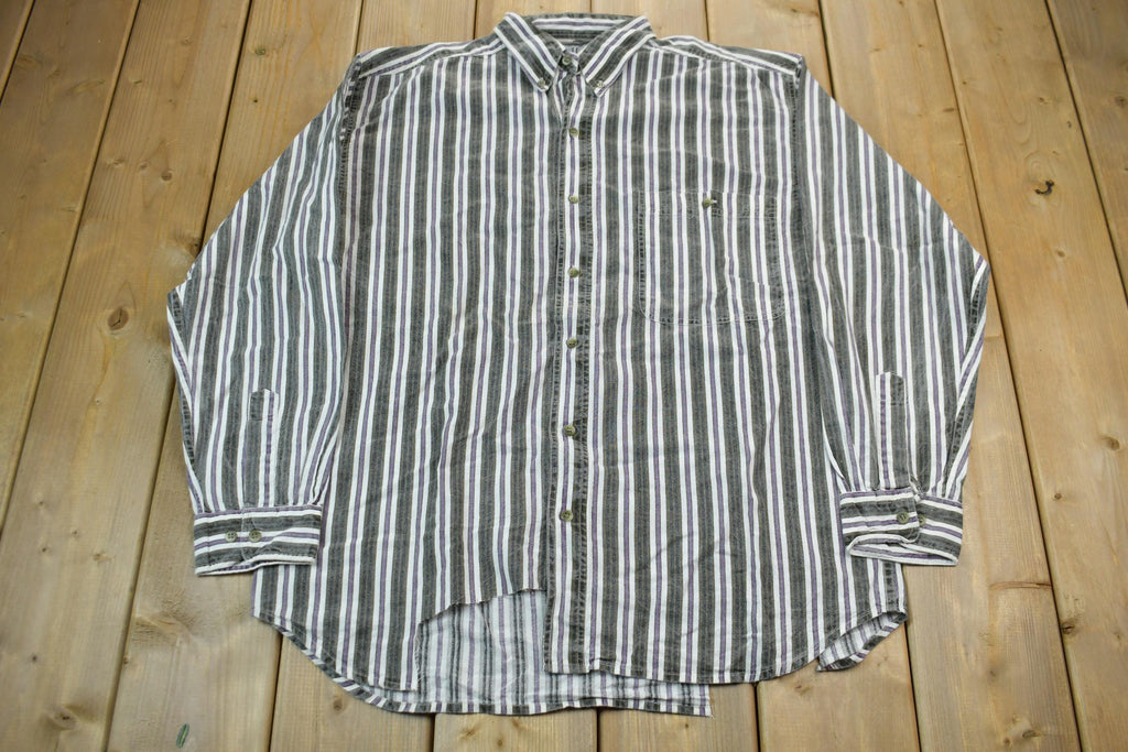 Vintage 1990s striped Pause Button Up Shirt