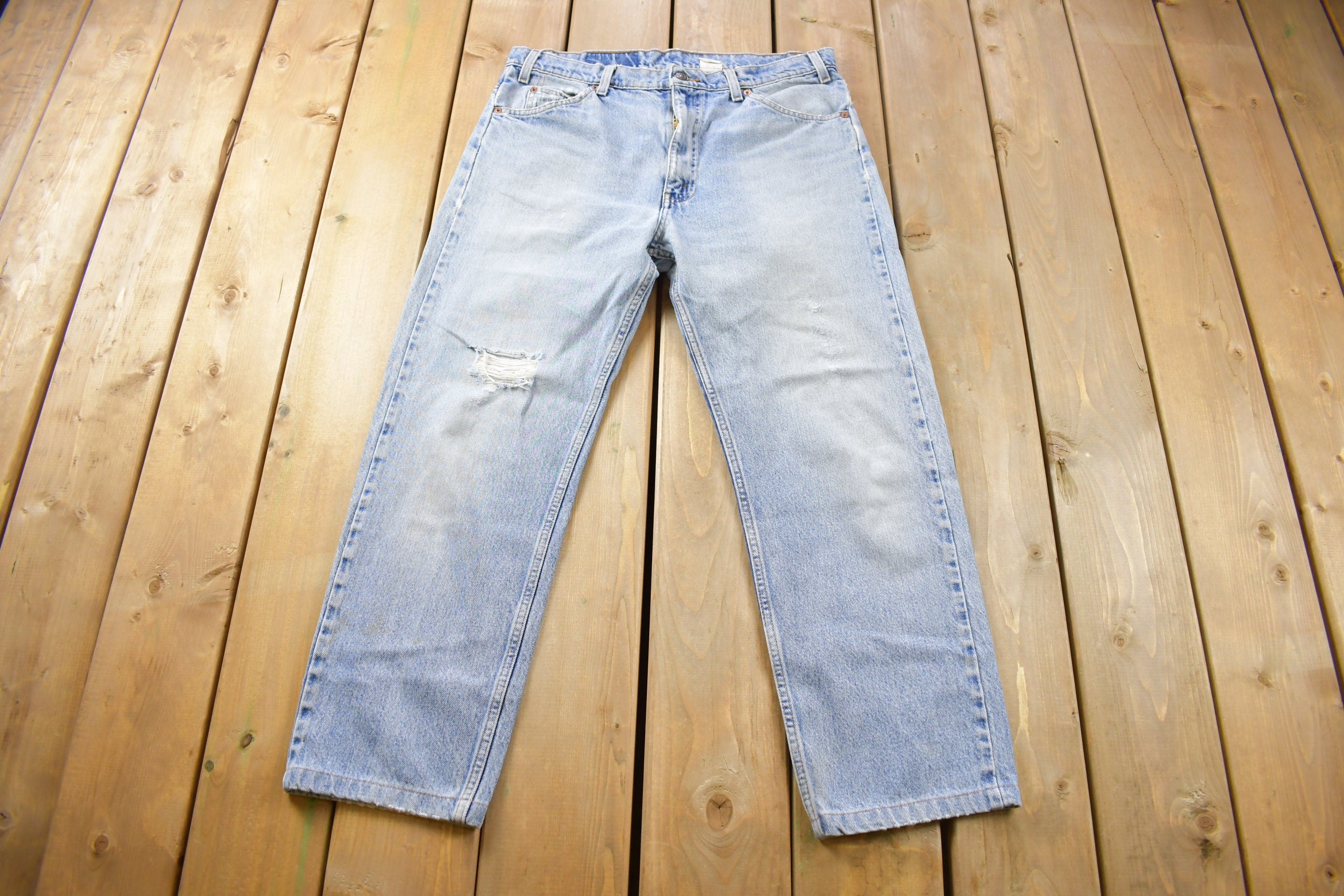 Vintage 1990s Levi's 505 Orange Tab Denim Jeans Size 36 x 27