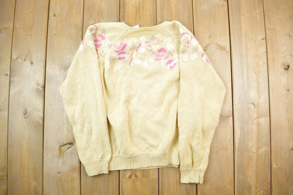 Vintage 1980s Leon Levin Hand Loomed Knit Christmas Crewneck Sweater