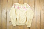 Vintage 1980s Leon Levin Hand Loomed Knit Christmas Crewneck Sweater
