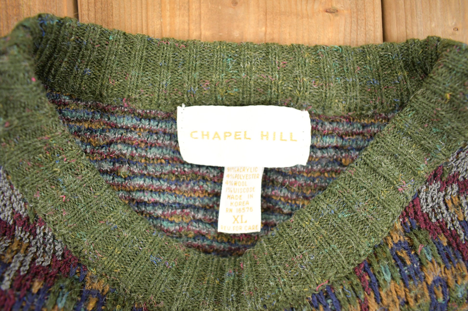 Vintage 1990s Chapel Hill Paisley Theme Knit Angora Crewneck Sweater