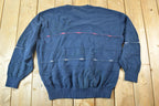 Vintage 1990s Vintorio Rochetti Knit Abstract Pattern Crewneck Sweater Mens XL