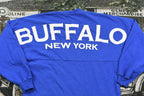 Vintage 1990s Buffalo New York Spell Out Back Print Long Sleeve T-Shirt