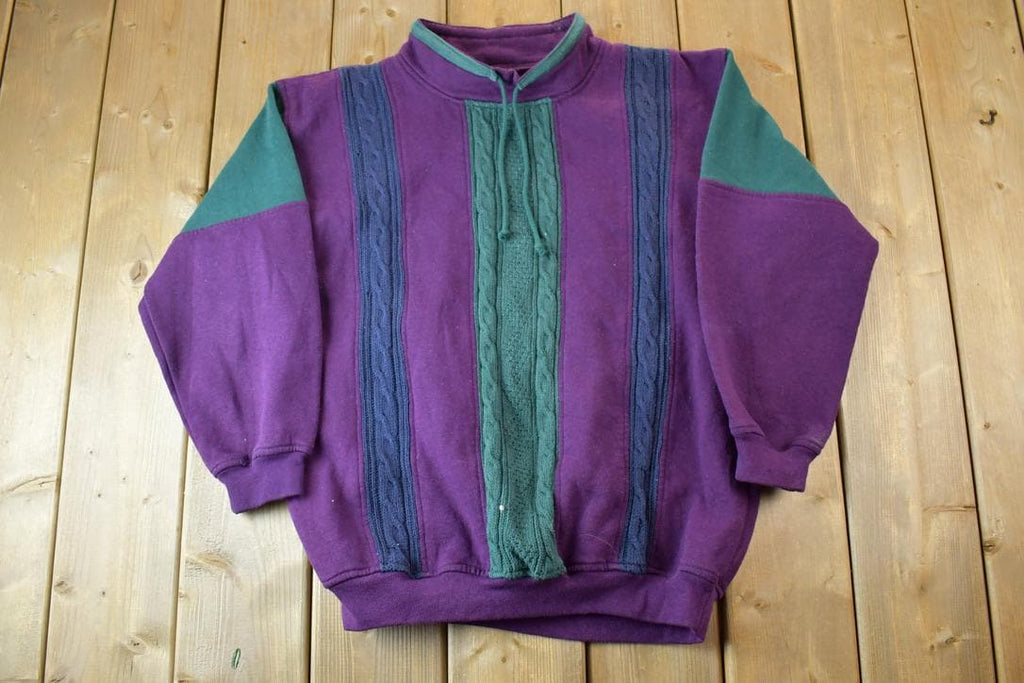 Vintage 1990s Weekend Edition Cable Knit Crewneck Ski Sweater