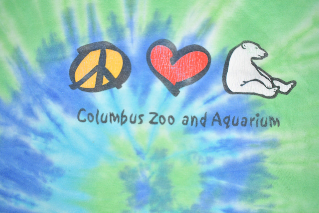 Vintage 1990s Columbus Zoo Graphic Tie Dye Souvenir T Shirt