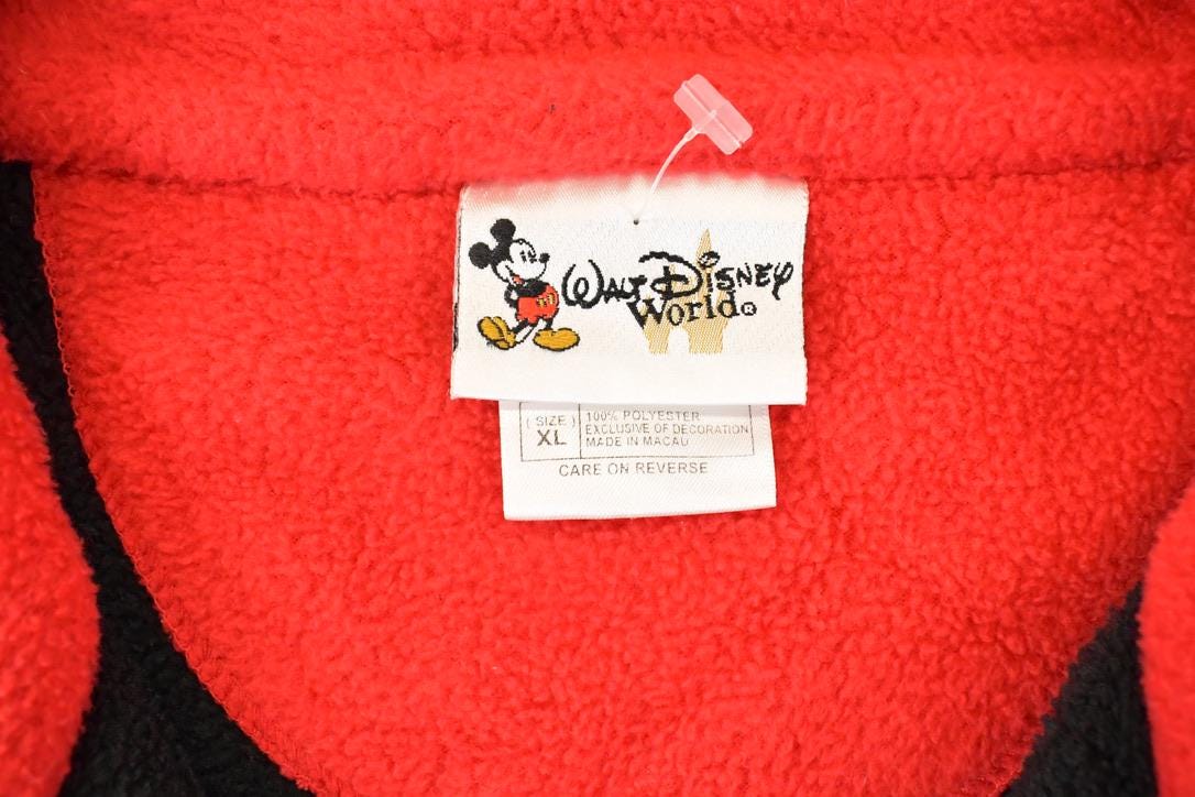 Vintage 1990s Walt Disney World Quarter Zip Fleece Sweater Men's XL