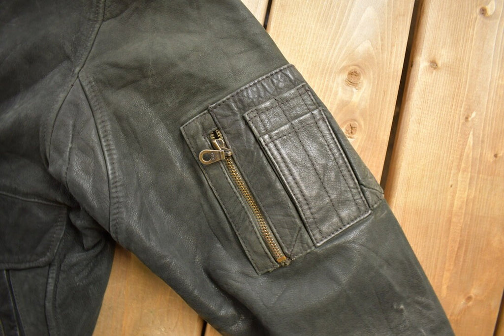 Vintage 1990s MGL World Leather Flight Jacket