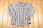 Vintage 1990s Osh Kosh B'gosh Plaid Button Up Shirt Men's L / Preppy Button Up / 90's Dress Shirt