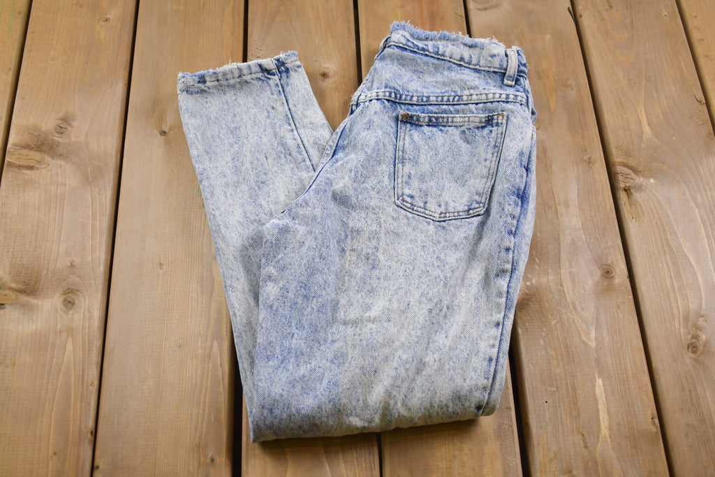 Vintage 1990's Unbranded Acid Wash Blue Jeans 28 x 28  Made in USA  90s Fashion  Vintage Distressed Jeans  Streetwear Fashion