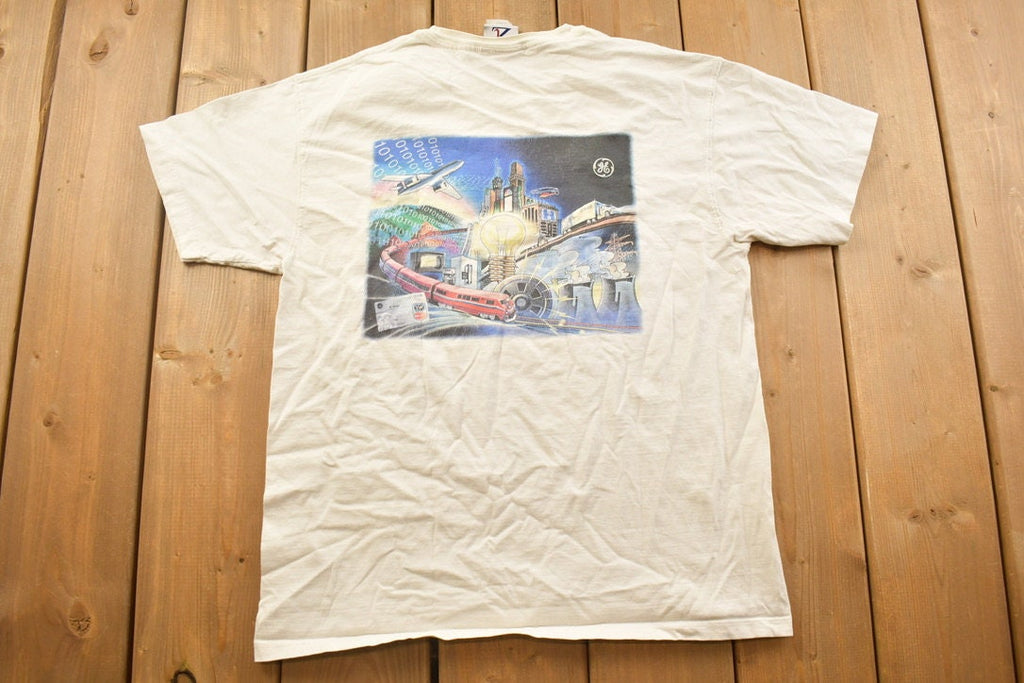 Vintage 1990s General Electric Metropolis Themed Graphic T Shirt