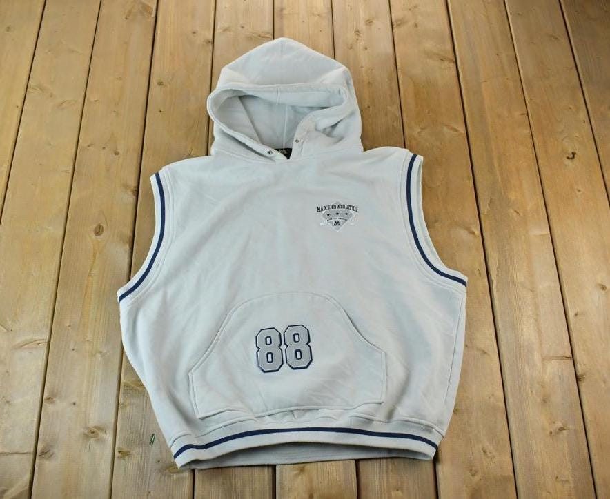 Vintage 1990s Maxenn Athletic 88 Graphic Hoodie Vest