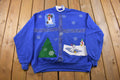 Vintage 1990s Jerzees Christmas Double Collar Crewneck Sweatshirt