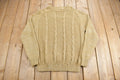 Vintage 1980s Laurentian 3D Cable Knit Crewneck Sweater