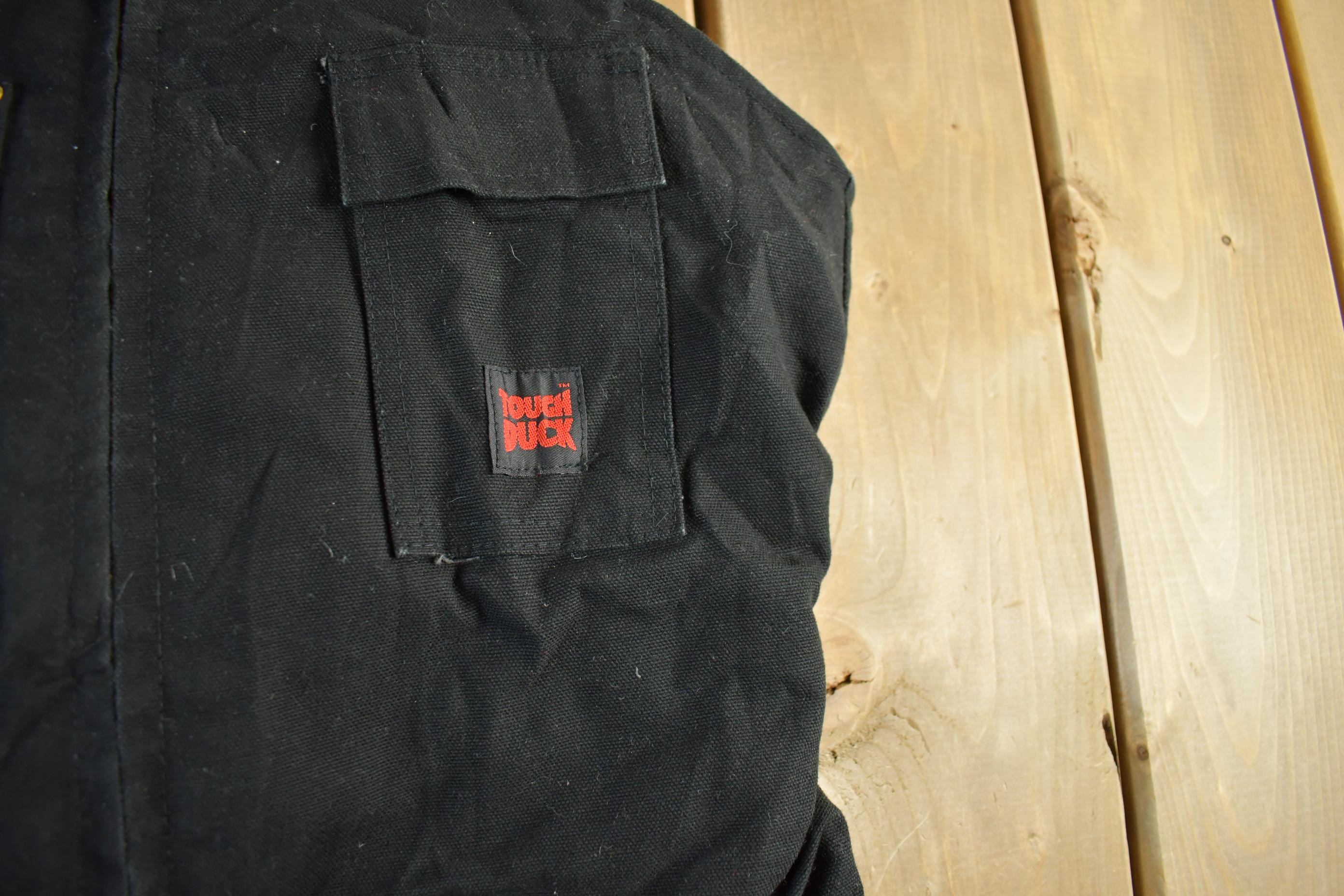 Vintage 1990s Tough Duck Double Knee Canvas Overalls Size 30 x 29  Utility Overalls  Sun Faded Distressed  Vintage Workwear
