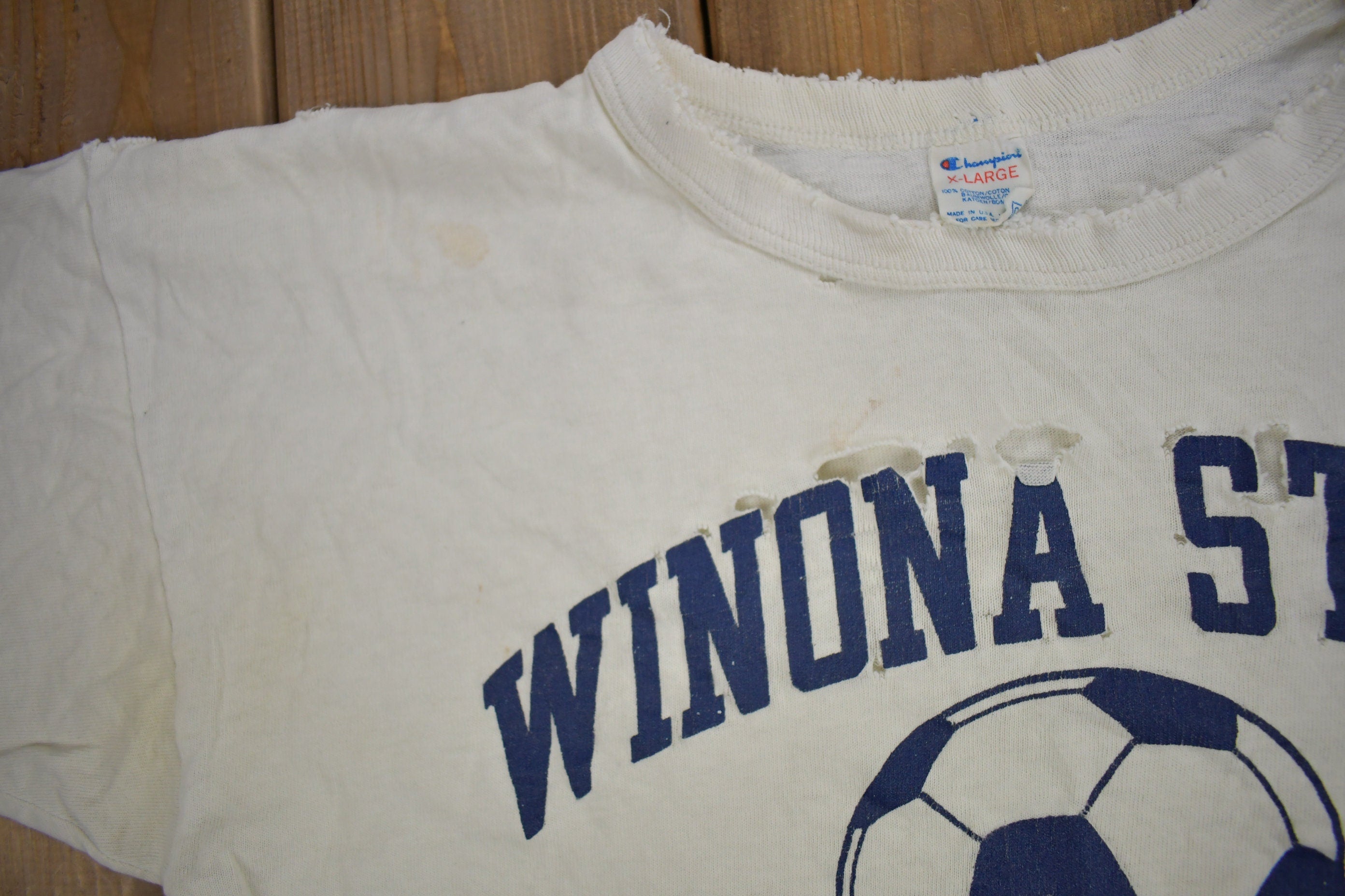 Vintage 1980s Winona State Soccer Collegiate Champion T-Shirt