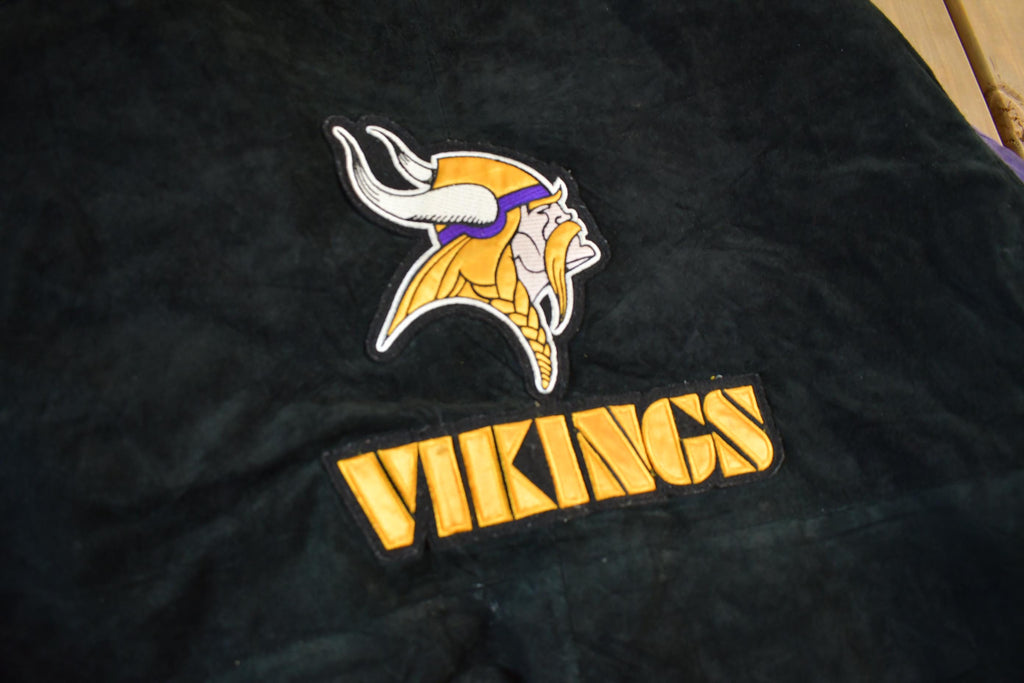 Vintage 1990's Minnesota Vikings Leather Letterman Jacket Mens Large