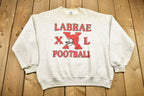 Vintage 1990s Labrae XXL Football Crewneck Sweater / Sports Team Logo / American School Sportswear / Pullover Sweatshirt / Made In USA / BS6