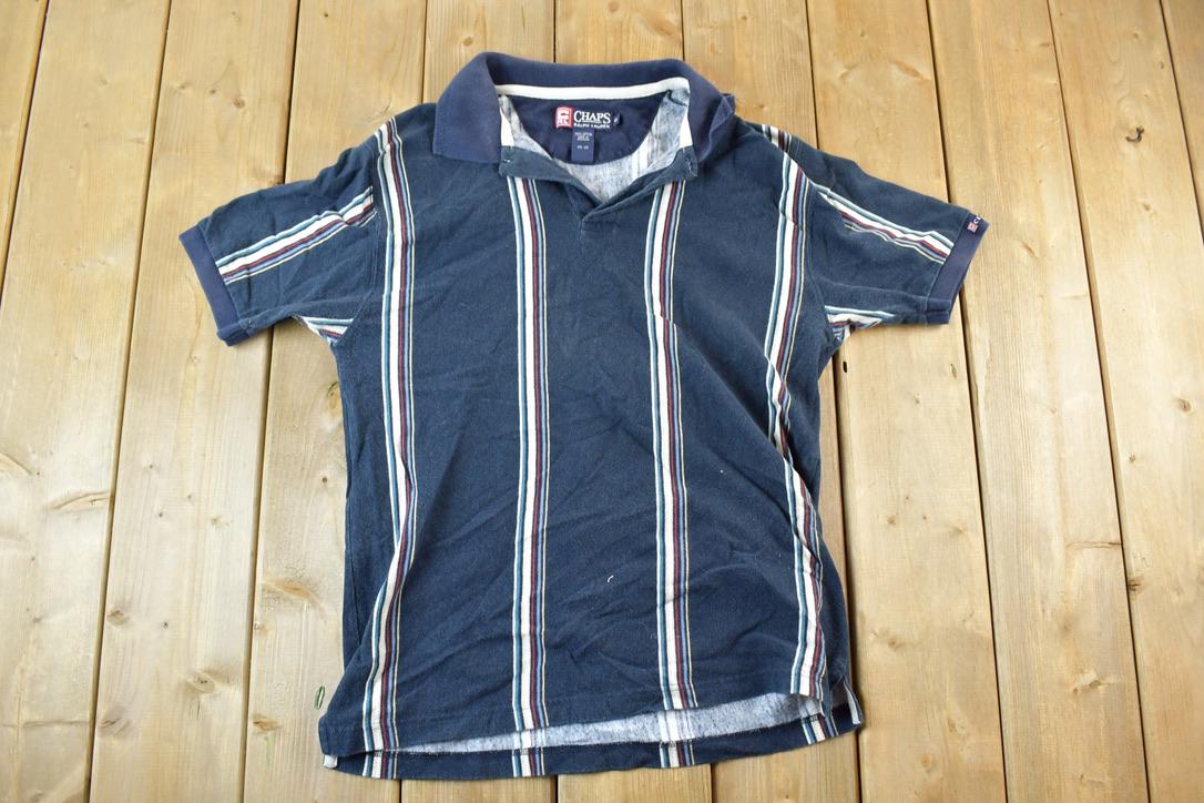 Vintage 1990s Chaps Ralph Lauren Quarter Button Polo Shirt / Vintage Flannel / Plaid Button Up / Cowboy Shirt / Preppy Button Up