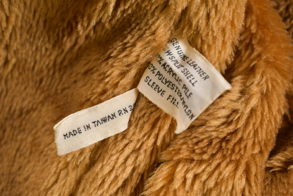 Vintage 1980s Sherpa Lined Suede Leather Jacket