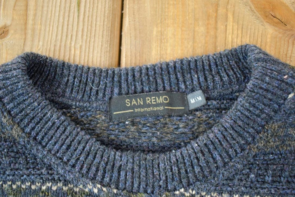 Vintage 1990s San Remo Knit Abstract Pattern Crewneck Sweater