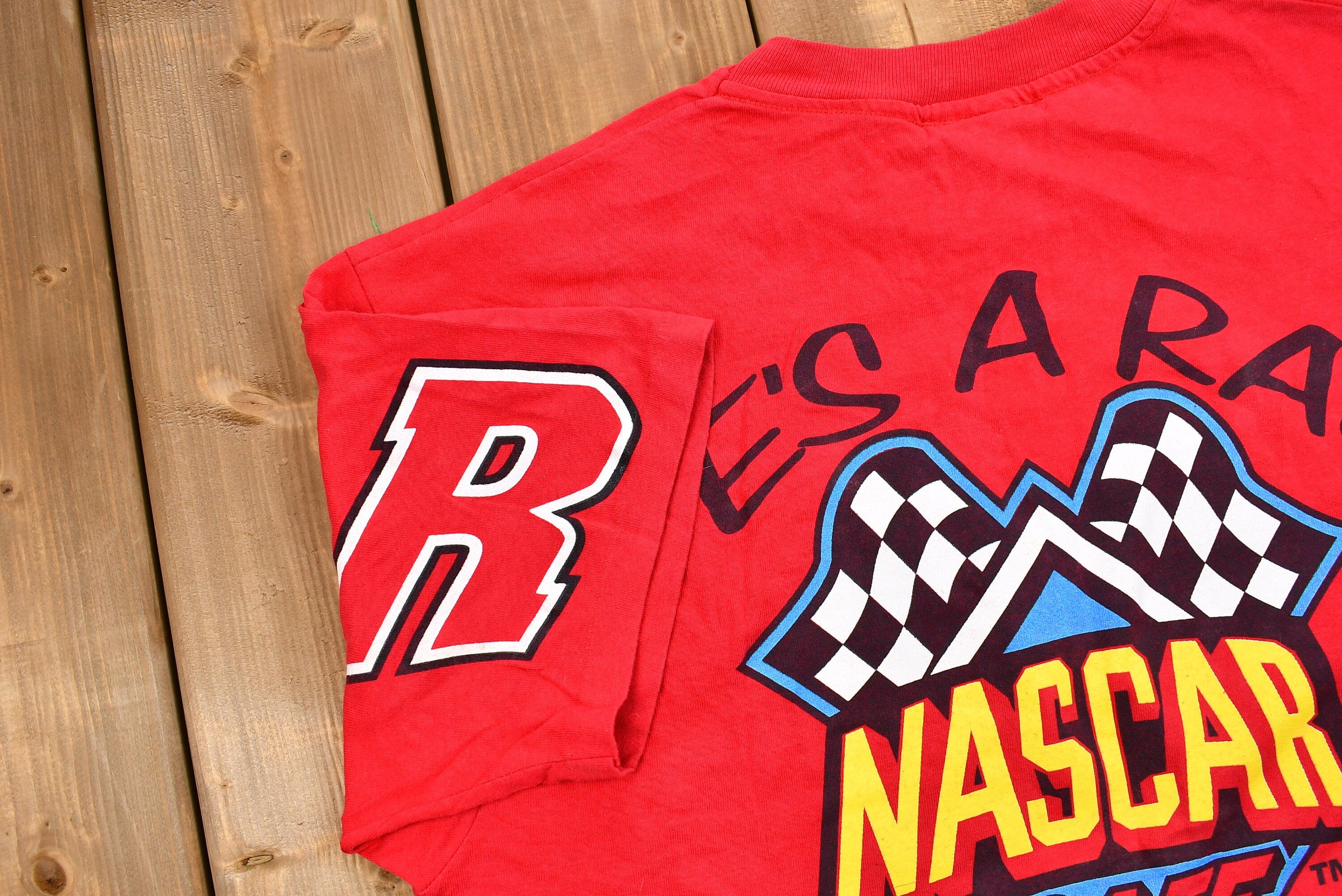 Vintage 1990s NASCAR Café Orlando Graphic T-Shirt / Single Stitch / Racing / 90s Streetwear / Life's A Race The Best Times Win / Sportswear