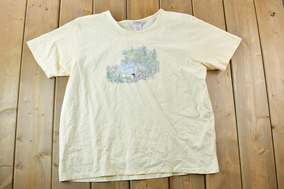 Vintage 1990s Northern Reflections Loon Graphic T-Shirt