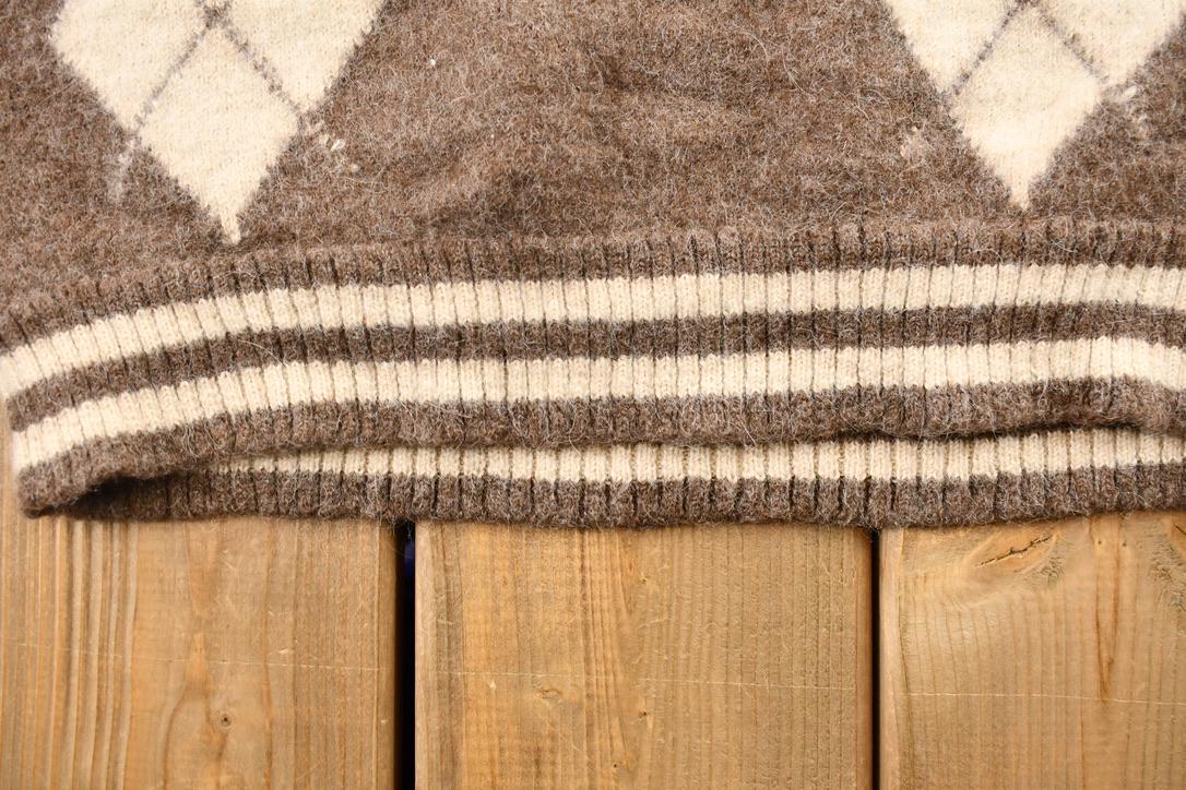 Vintage 1990s Andean Sun Baby Alpaca Argyle Knit Crewneck Sweater