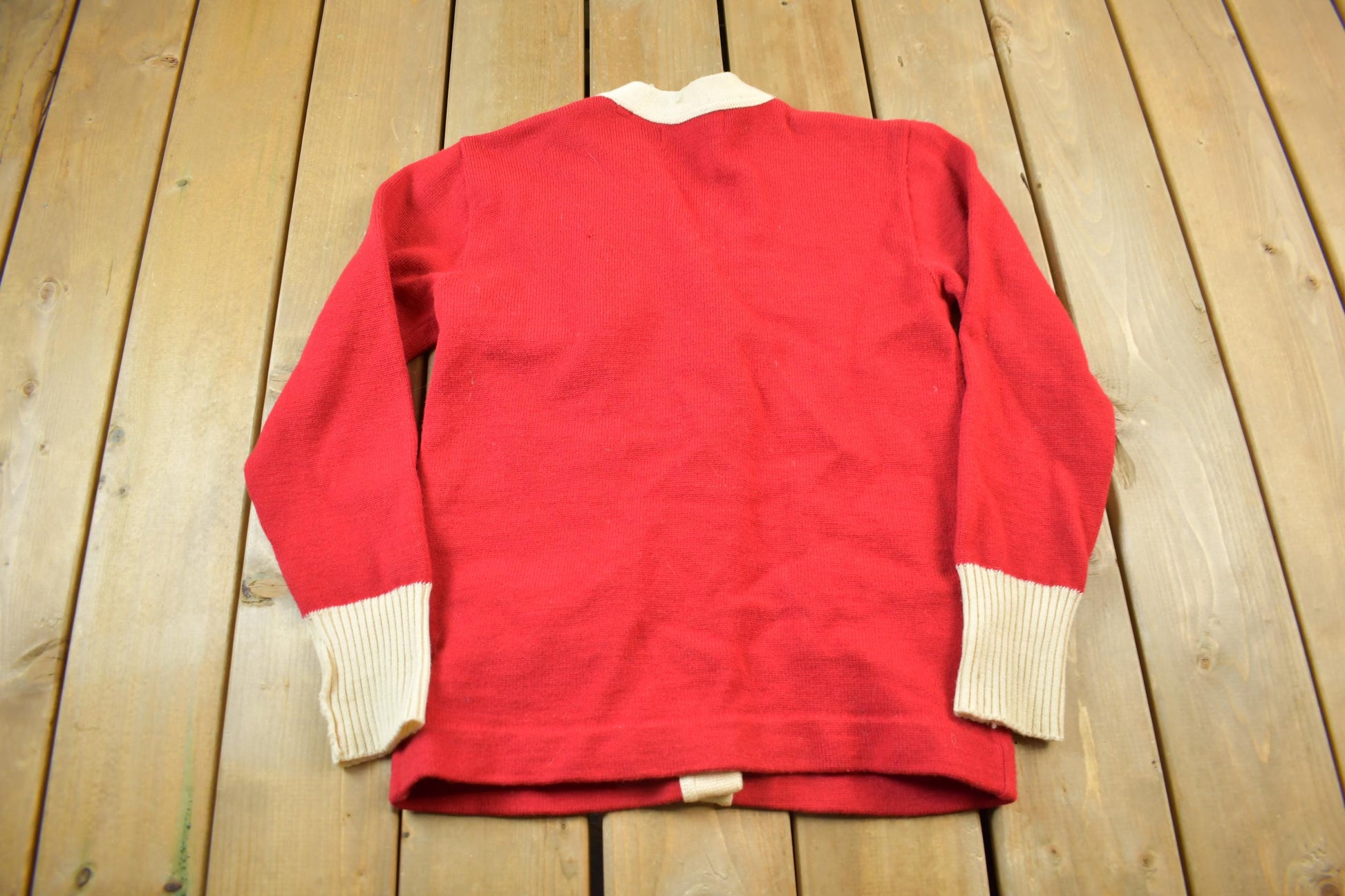 Vintage 1960s Collegiate Wrestling Cardigan Knit Sweater