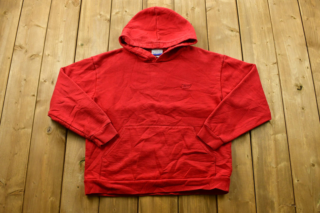 Vintage 90's Reebok Embroidered Hooded Sweater