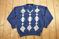 Vintage 1970s Argyle Crewneck Sweater