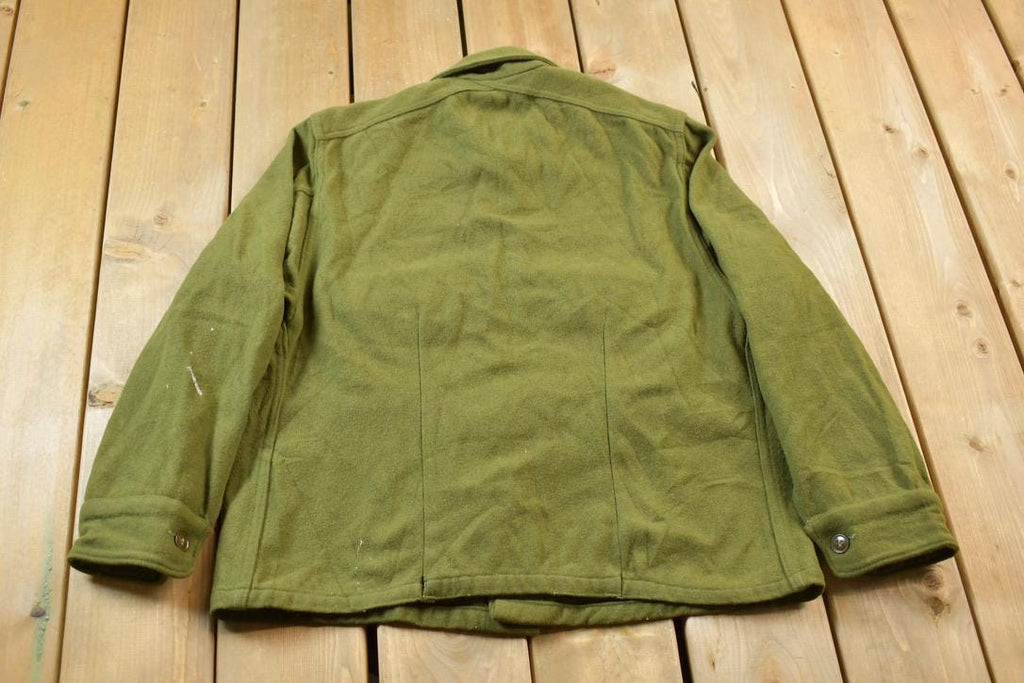 Vintage 1940s WW2 Wool Button Up Infantry Shirt