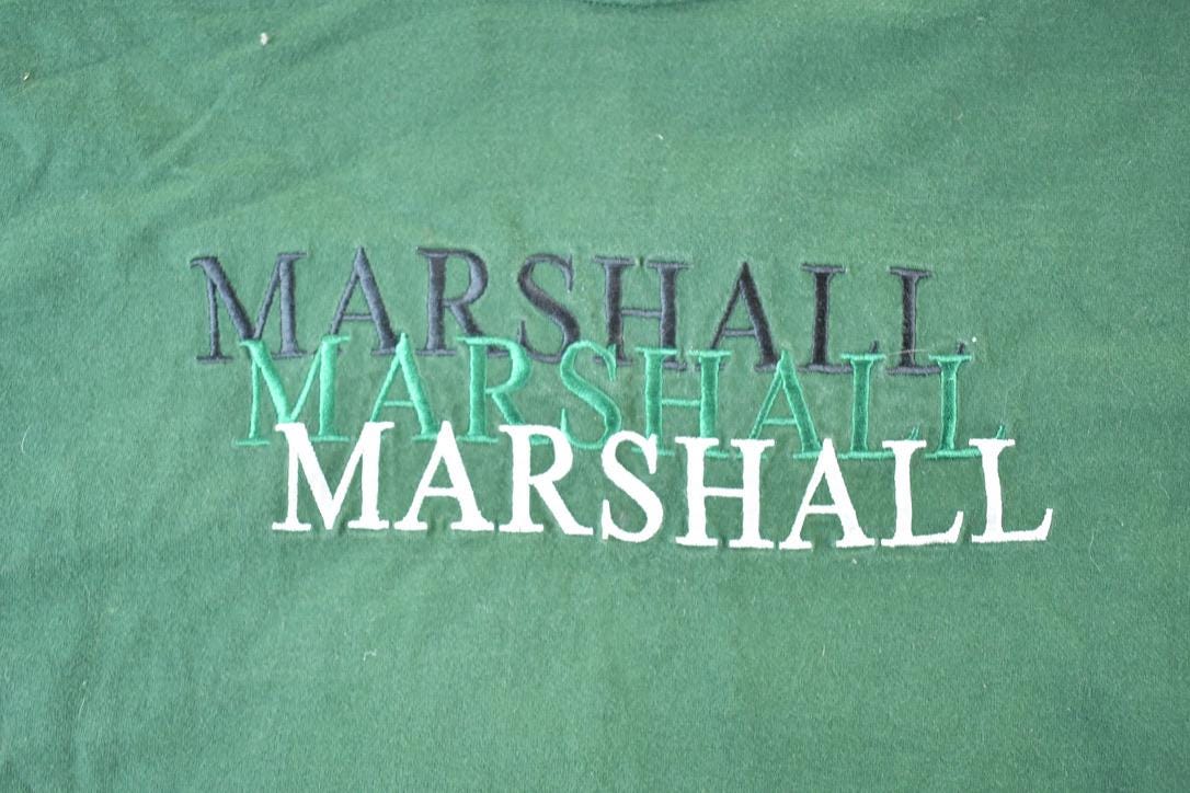 Vintage 1990s Marshall Souvenir Embroidered T-Shirt Men's XL