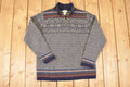 Vintage 1990s LL Bean Wool Knit Collared Sweater Men's M
