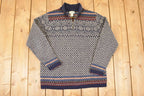 Vintage 1990s LL Bean Wool Knit Collared Sweater Men's M