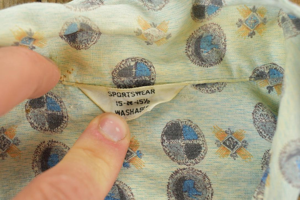 Vintage 1970s Abstract Dots Button Up Shirt
