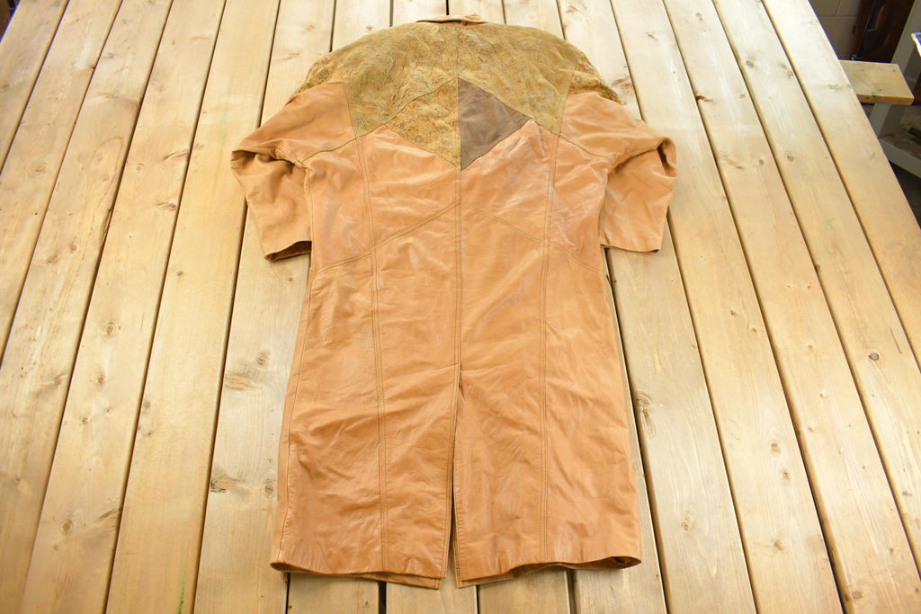 Vintage 1990s Maggie Lawrence Leather Trench Coat Women's Large